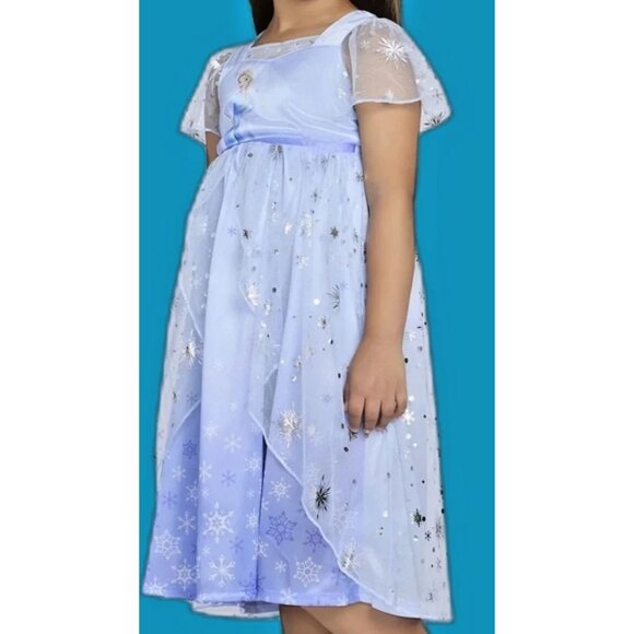 DISNEY FROZEN ELSA Toddler Girls Fantasy Nightgown SIZE 4T Cosplay Dress NEW - Picture 6 of 9